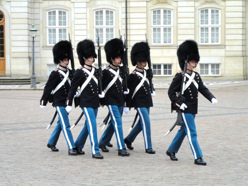 Royal guards at Amalienborg Palace