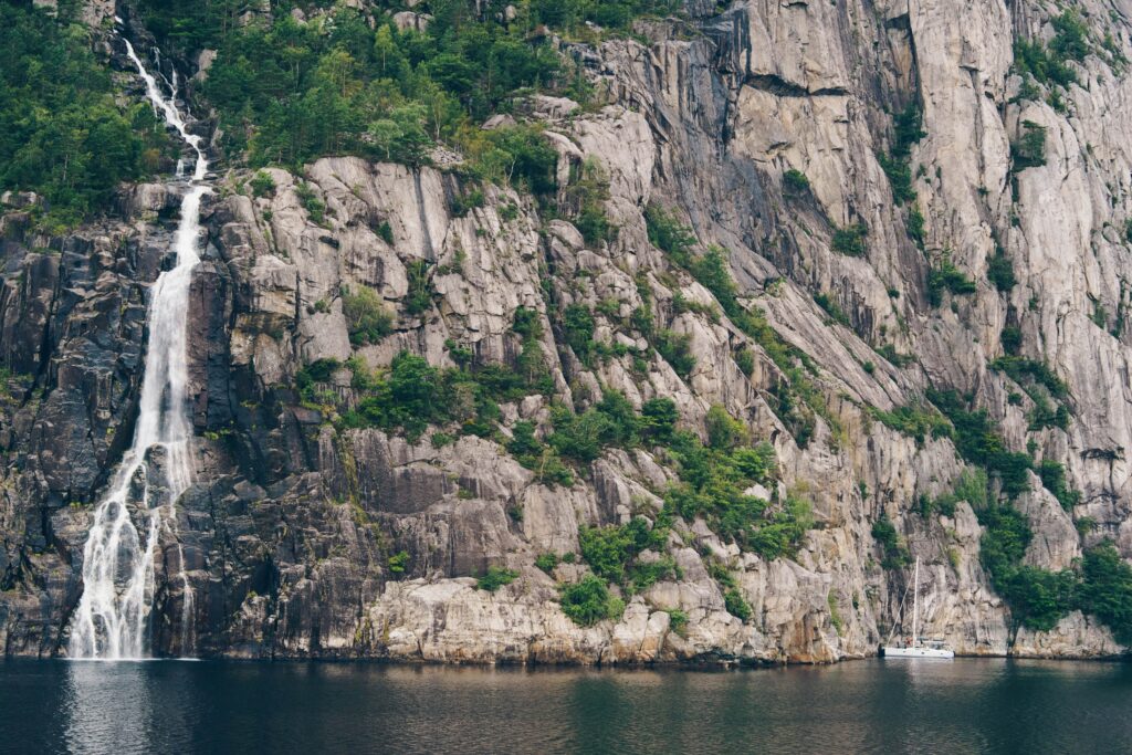 Norway, waterfall, Lysefjord