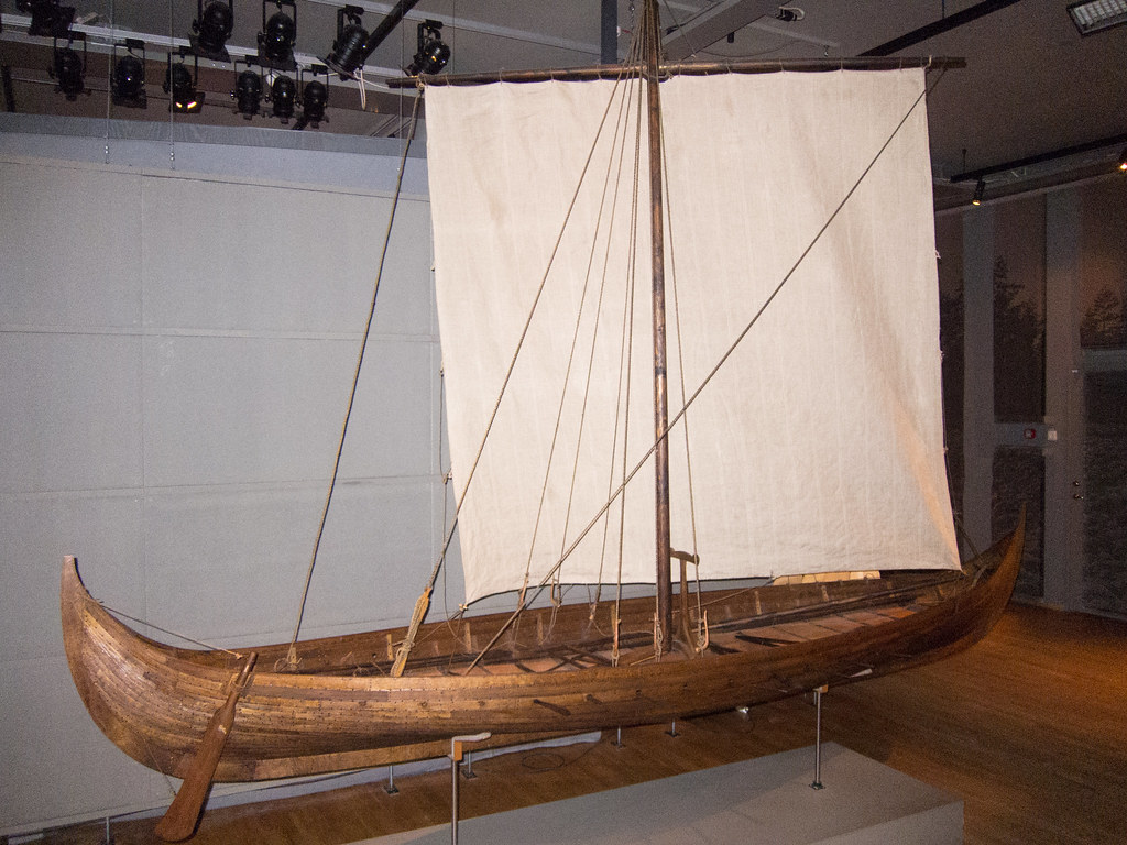 Viking longboat in the Viking Museum in Stockholm