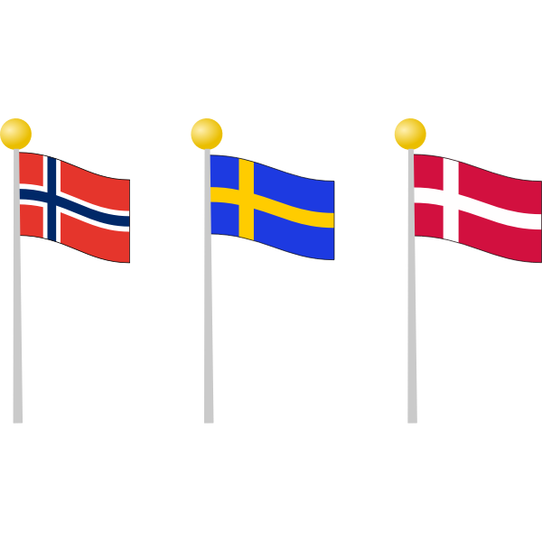 Denmark, Sweden and Norway are the countries in Scandinavia