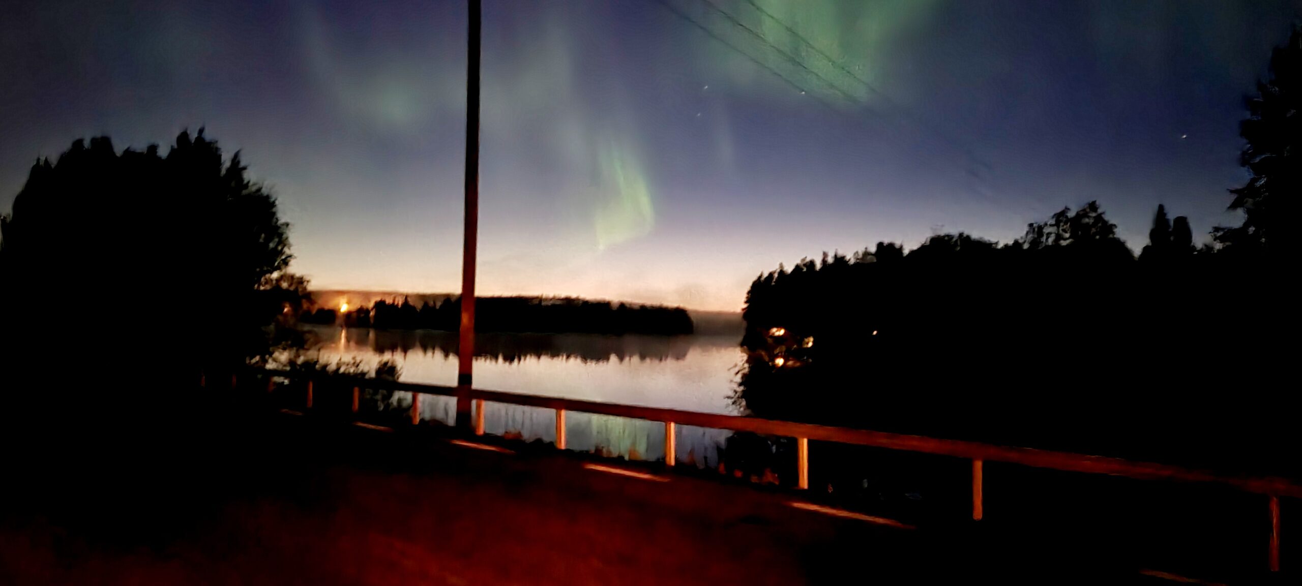 northern lights during road trip in Sweden