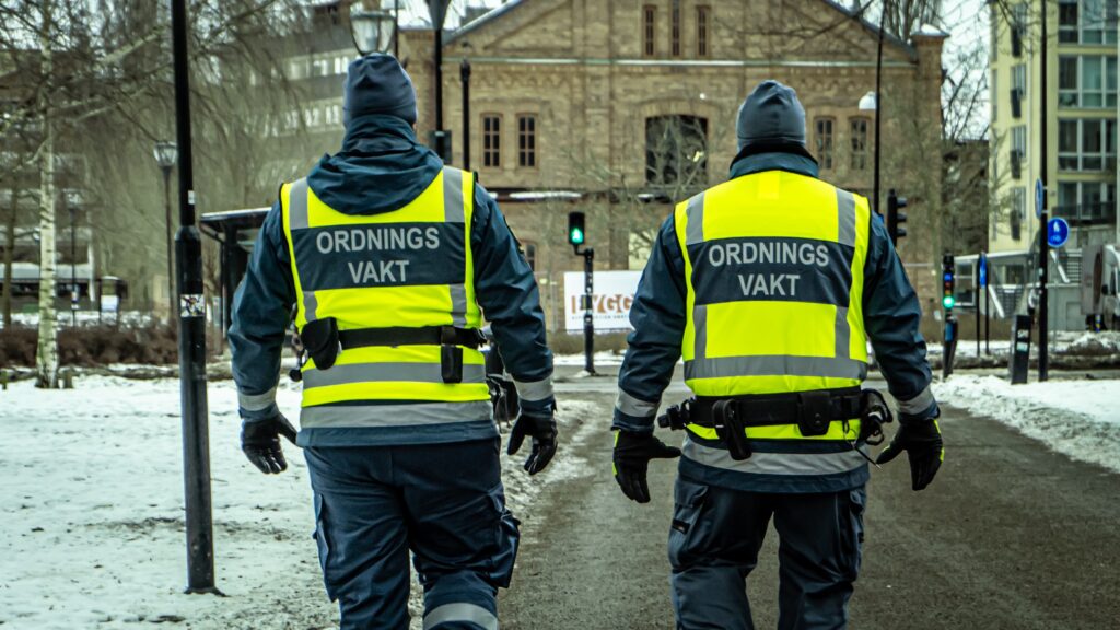 Security guards in Sweden.