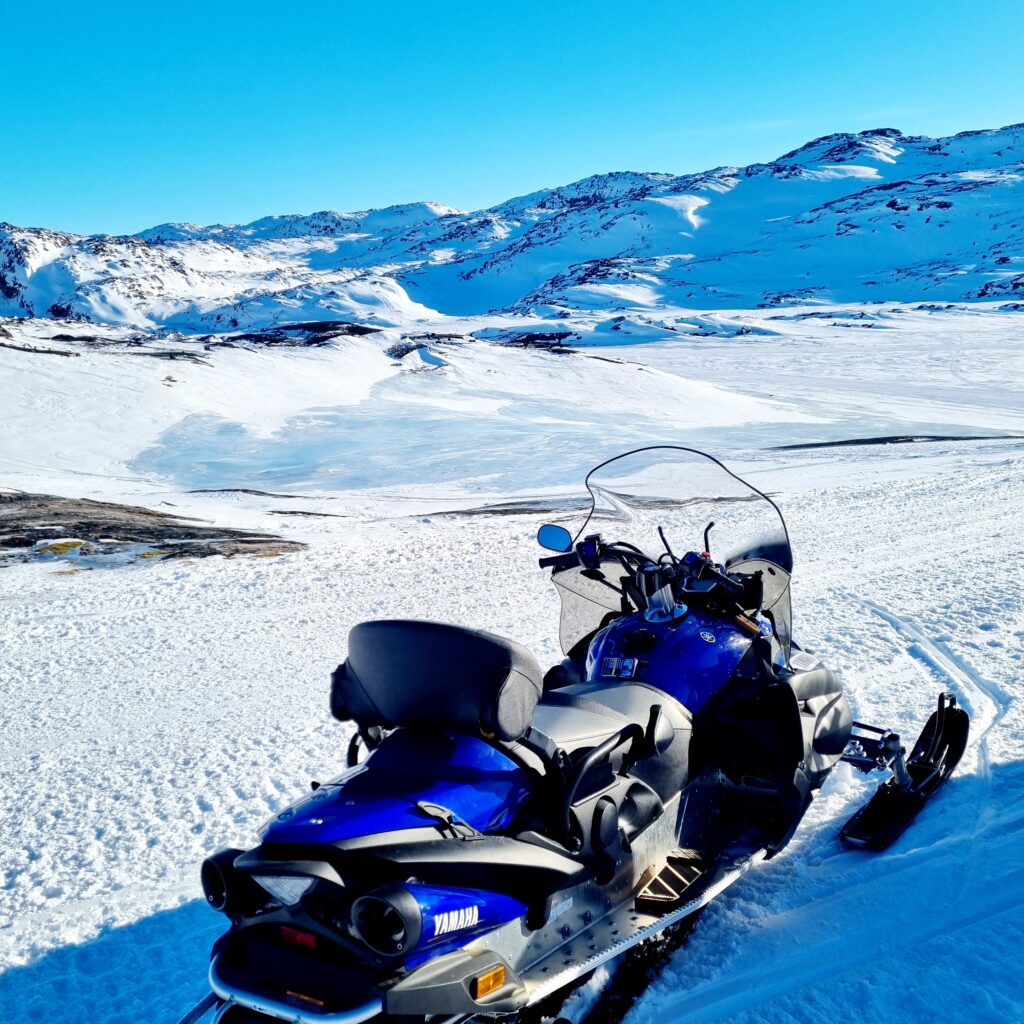 solo snowmobiling in Greenland