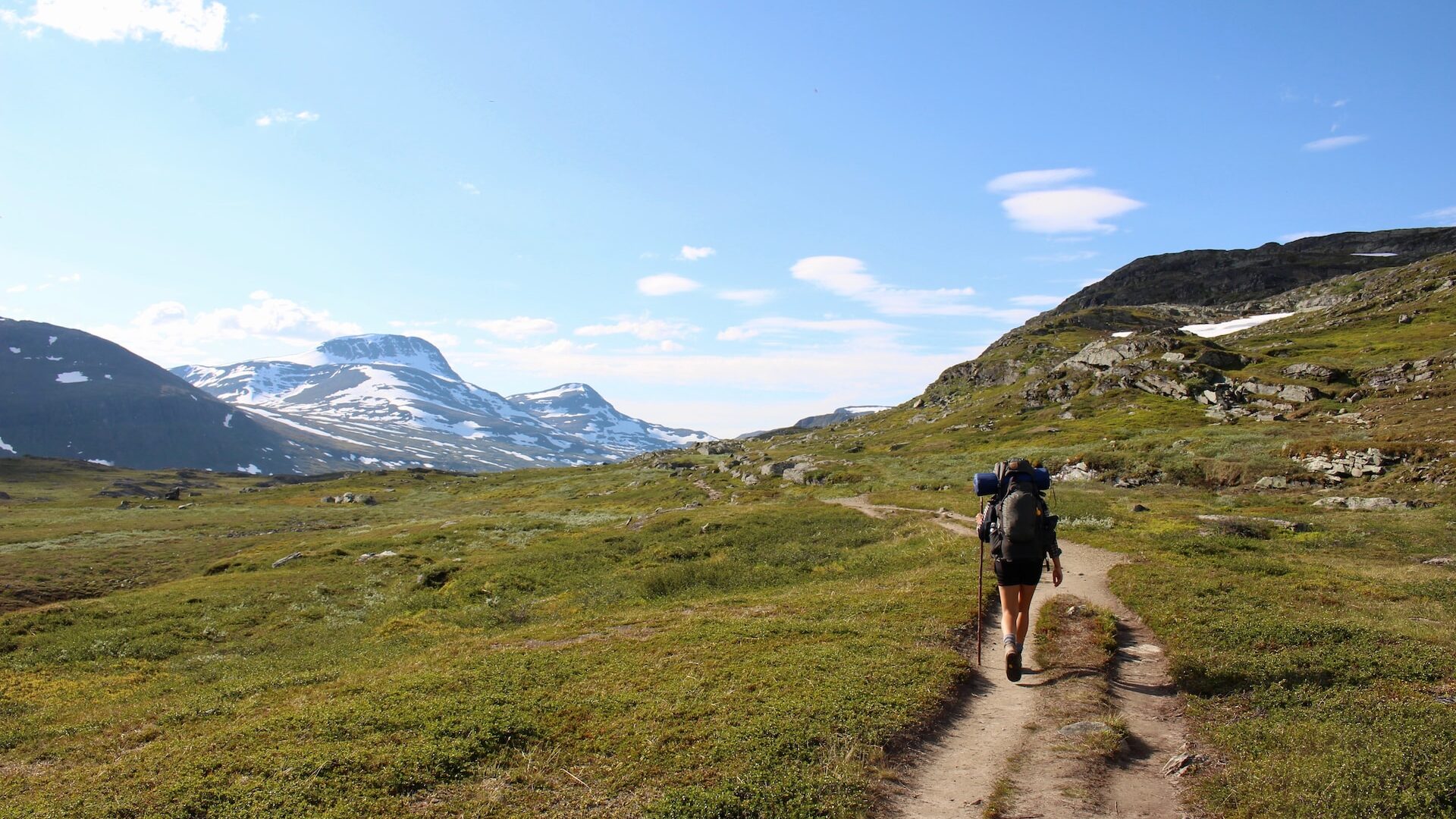 Hiking in Swedish Lapland.