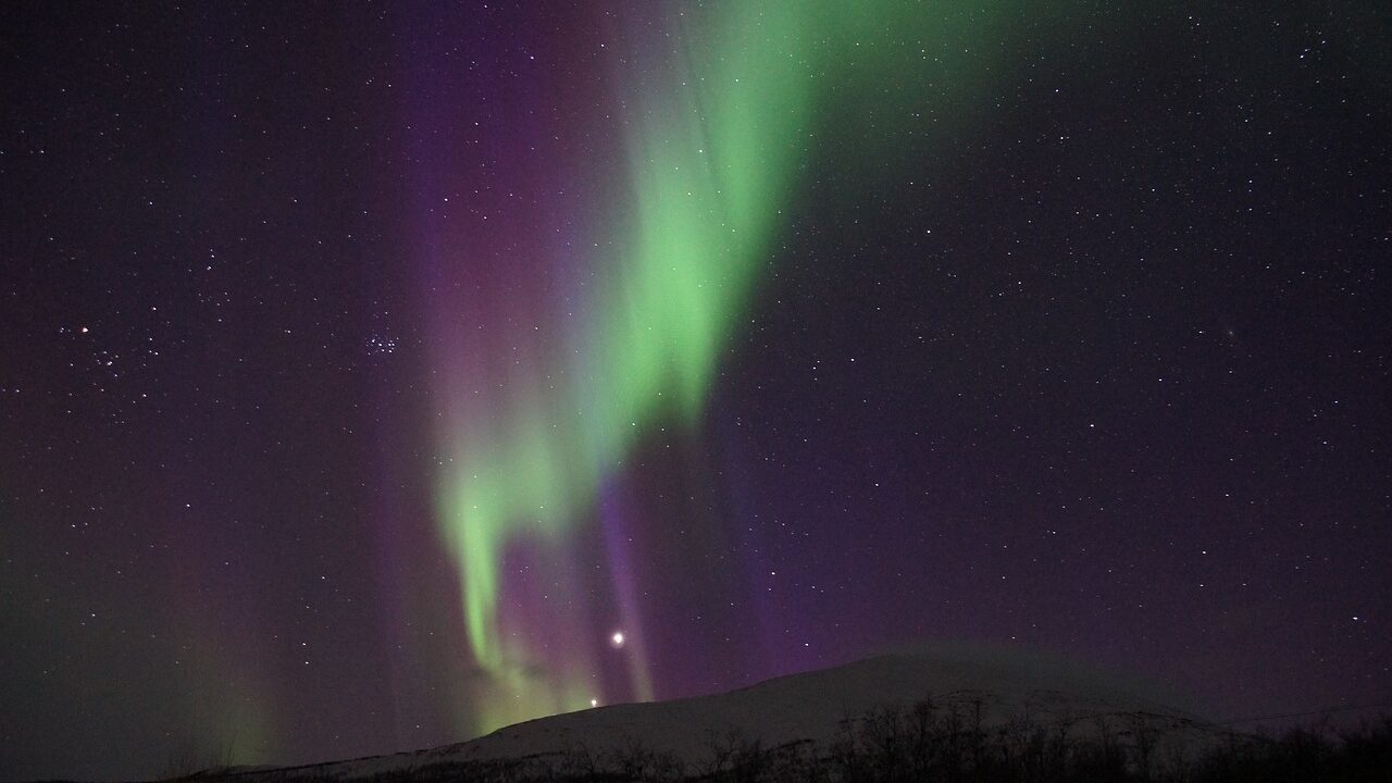 Image of the Northern Lights in Swedish Lapland.