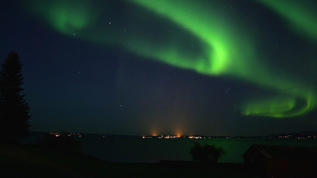 Northern Lights in Trondheim, Central Norway.